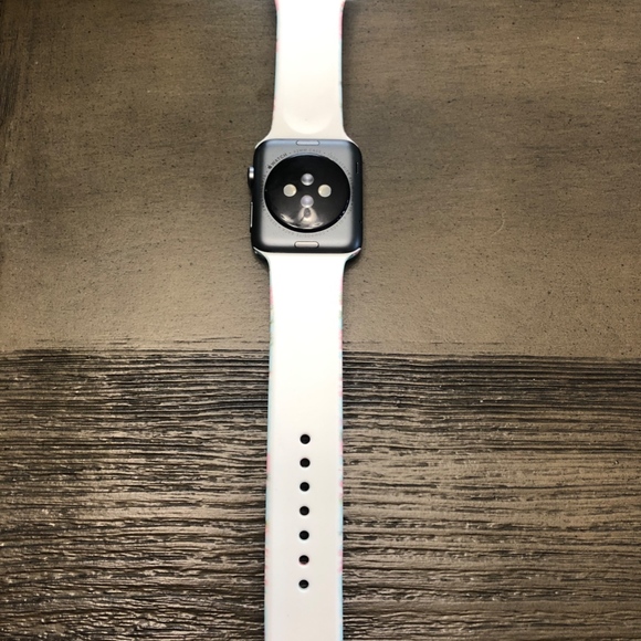 Custom Apple Watch band baby blue/pink Floral - Picture 3 of 4